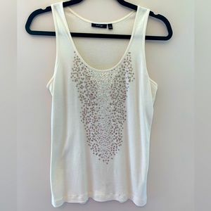 Cream Sequined Tank